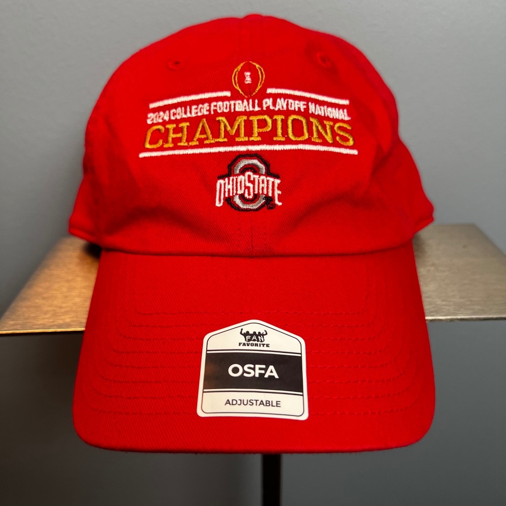 Ohio State Buckeyes 2024 CFP National Champions Hat Red Fan Favorite OSFA